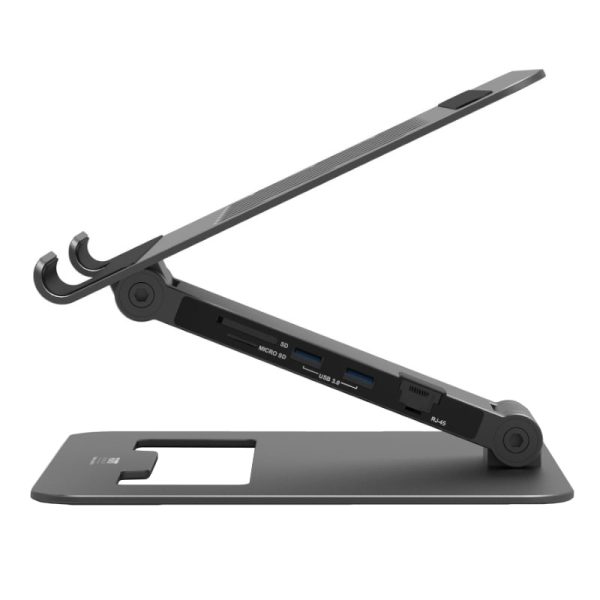Port Connect Adjustable Stand + Dock Type-C?to 1 x RJ45|2 x USB3.1 Gen1|2 x HDMI 4k@60Hz|1 x Type-C|PD85W|SDand Micro SD Reader - Image 3