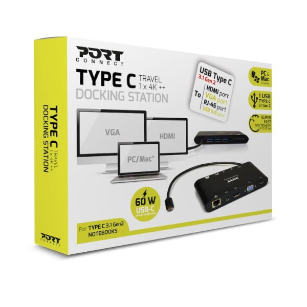 Port USB Type-C 3 x USB3.0,1 x Aux,12 x Micro+SD Card Reader,1 x Mini DP,1 x RJ45,1 x HDMI,1 x VGA,1 x Type-C PD Dock - Black - Image 3