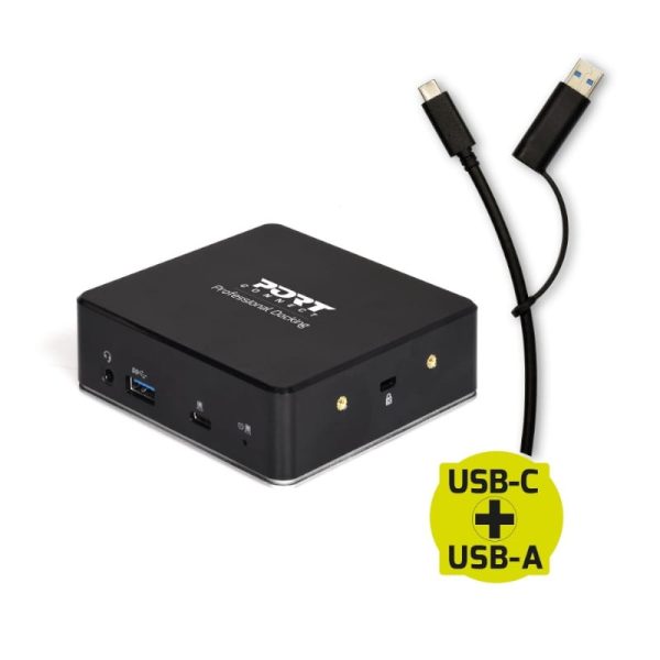 Port USB Type-C?to 1 x RJ45,2 x USB3.1 Gen1,2 x HDMI,1 x Type-C,1 x USB3.1 Gen1 , Apple Charging 2.4A,1 x Aux Dock - Black - Image 3