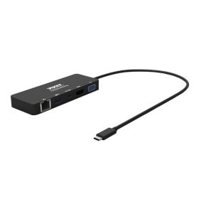 Port USB Type-C to 1 x RJ45,1 x USB3.0 SS,1 x Type-C 85W PD,1 x HDMI2.0,1 x VGA 30cm Cable Dock - Black