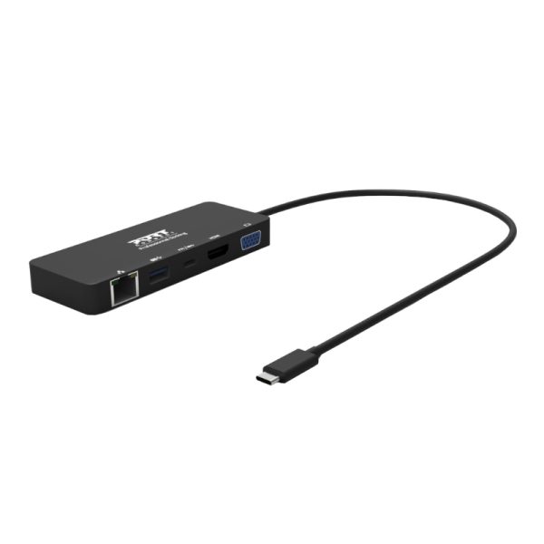 Port USB Type-C to 1 x RJ45,1 x USB3.0 SS,1 x Type-C 85W PD,1 x HDMI2.0,1 x VGA 30cm Cable Dock - Black