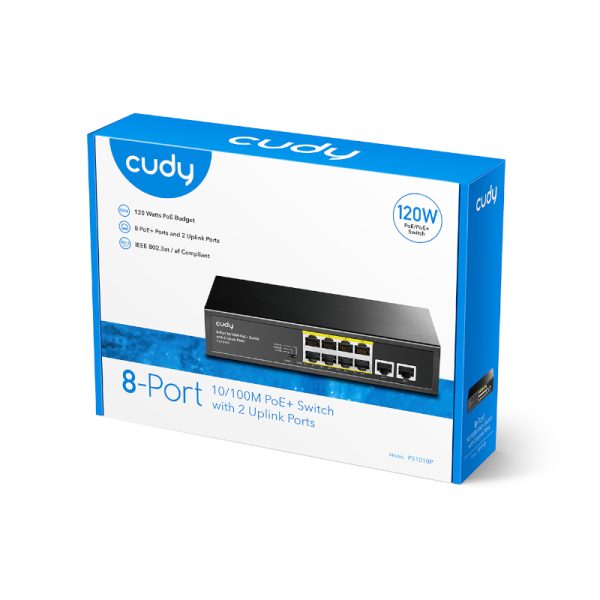 Cudy 10-Port 10/100Mbps Unmanaged PoE+ Switch 120w - Image 4
