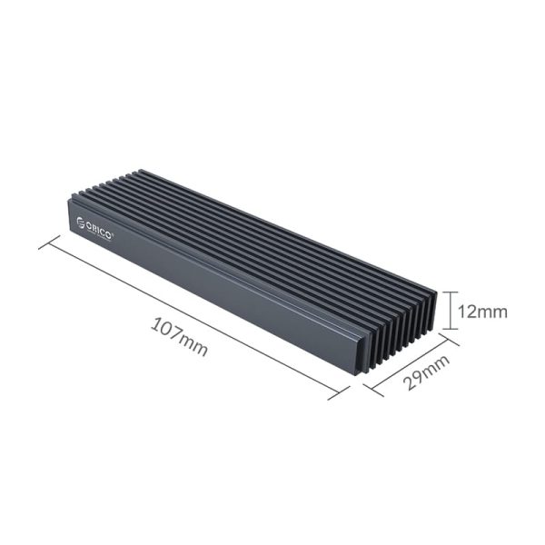 ORICO M.2 NVMe/non-NVMe|Type-C to Type-C/USB included|2TB Max SSD Enclosure - Grey - Image 3