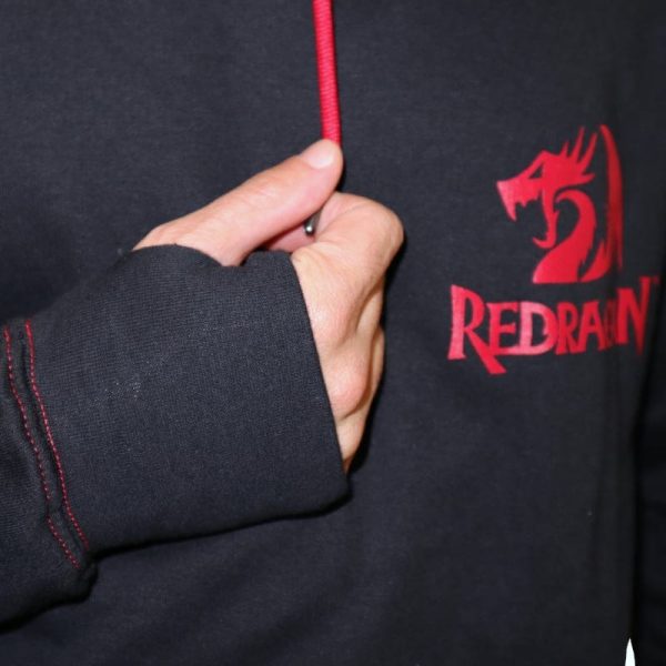 REDRAGON HOODIE WITH FRONT and BACK LOGO - BLACK - MEDIUM - Image 6