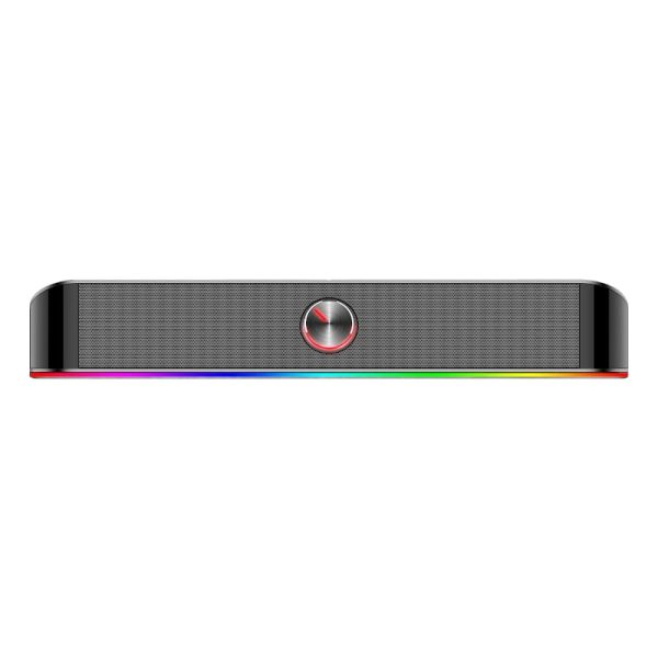 REDRAGON 2.0 Sound Bar ADIEMUS 2 x 3W RGB USB,Aux PC Gaming Speaker - Black - Image 2
