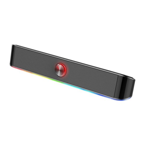 REDRAGON 2.0 Sound Bar ADIEMUS 2 x 3W RGB USB,Aux PC Gaming Speaker - Black - Image 3