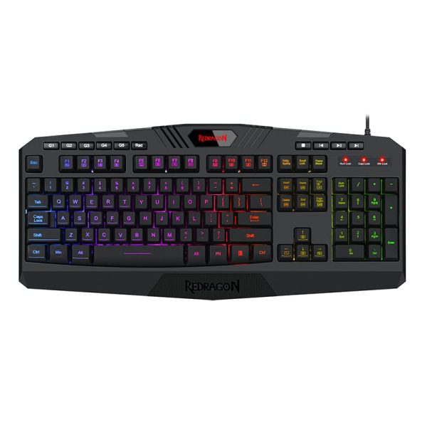 REDRAGON HARPE Membrane,RGB Backlit,12 Multimedia Keys,19 Non-Conflict Gang Keyboard - Black