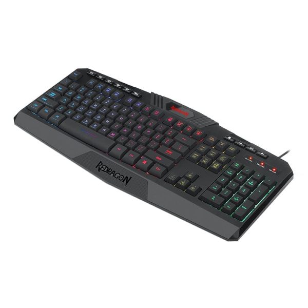 REDRAGON HARPE Membrane,RGB Backlit,12 Multimedia Keys,19 Non-Conflict Gang Keyboard - Black - Image 2