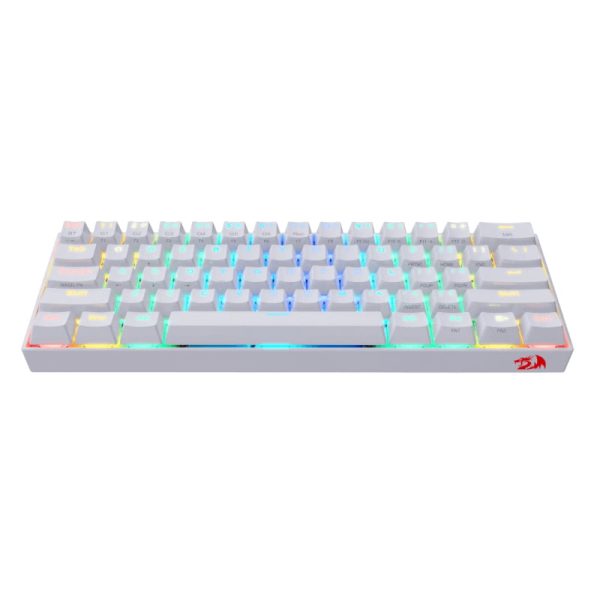 REDRAGON DRACONIC Mechanical 61 Key,Bluetooth 5.0,RGB 9 Colour Modes,Rechargable Battery,Type-C Charging Cable Gang Keyboard - White - Image 4