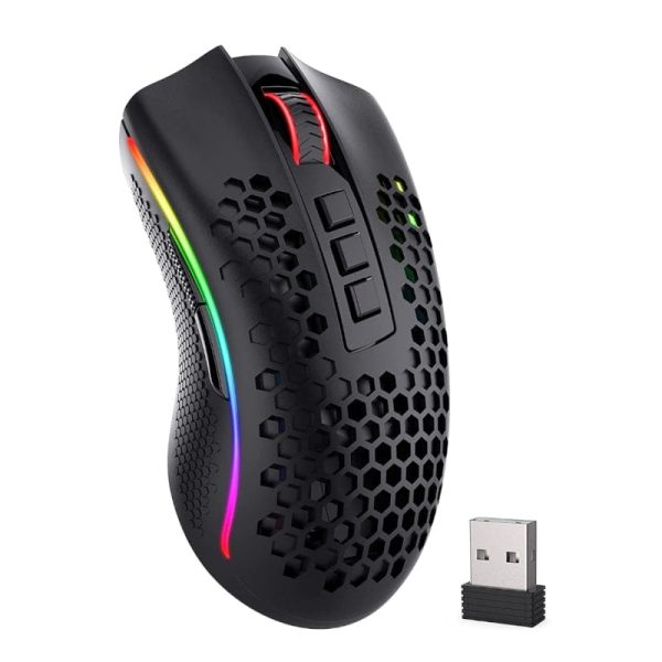 REDRAGON STORM PRO 16000DPI RGB Lightweight Wireless Gaming Mouse - Black - Image 2