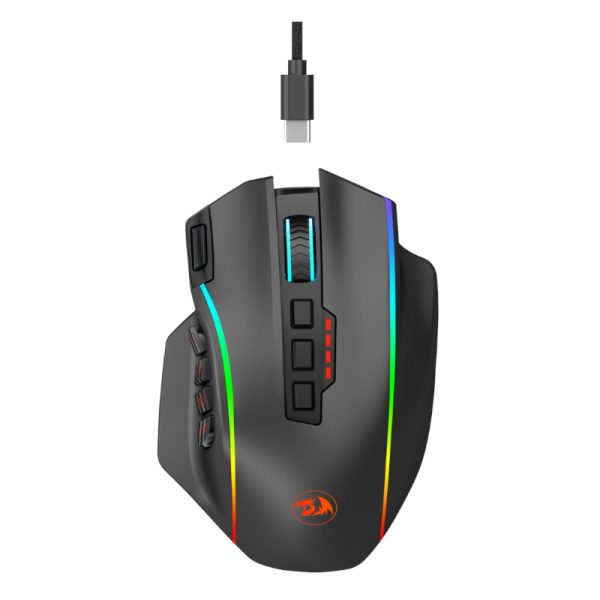 REDRAGON PERDICTION PRO 16000DPI RGB Wireless MMO Ergo Gaming Mouse - Black