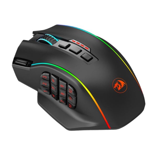 REDRAGON PERDICTION PRO 16000DPI RGB Wireless MMO Ergo Gaming Mouse - Black - Image 3