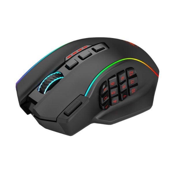 REDRAGON PERDICTION PRO 16000DPI RGB Wireless MMO Ergo Gaming Mouse - Black - Image 4