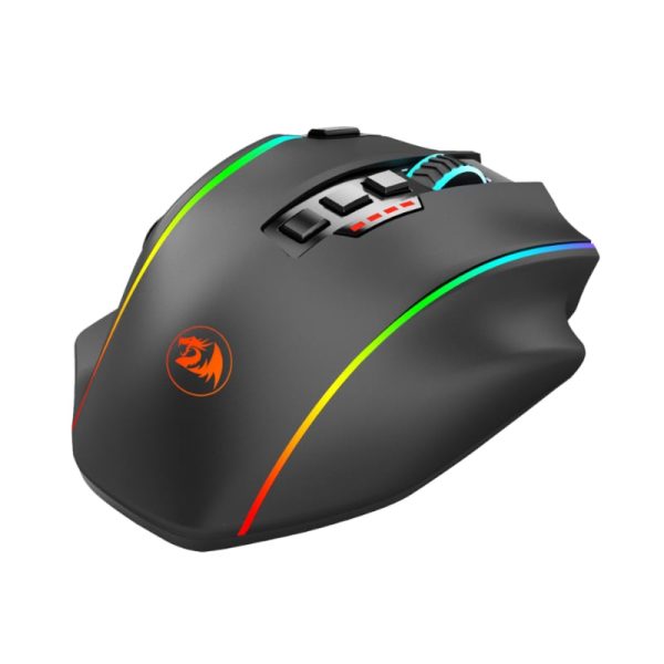 REDRAGON PERDICTION PRO 16000DPI RGB Wireless MMO Ergo Gaming Mouse - Black - Image 5