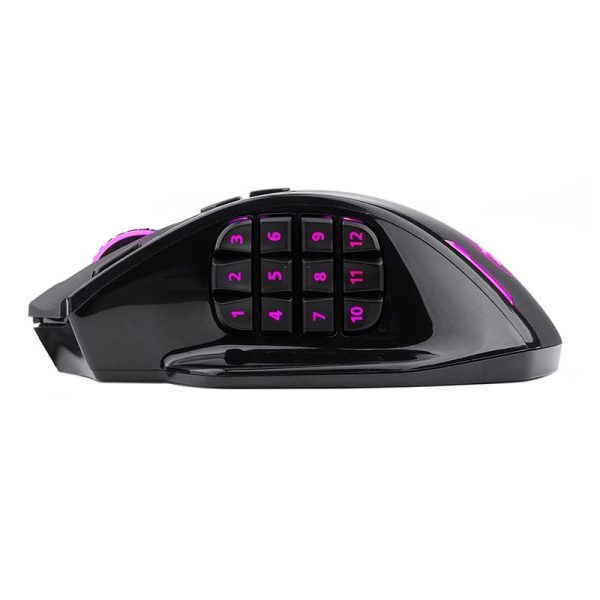 REDRAGON IMPACT ELITE Wireless MMO 16000DPI 18 Button,Ergonomic Design,RGB Backlit Gaming Mouse - Black - Image 4