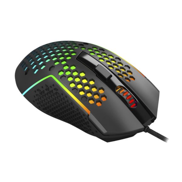 REDRAGON Reaping 6200DPI RGB LightWeight 65g Gaming Mouse - Black - Image 4