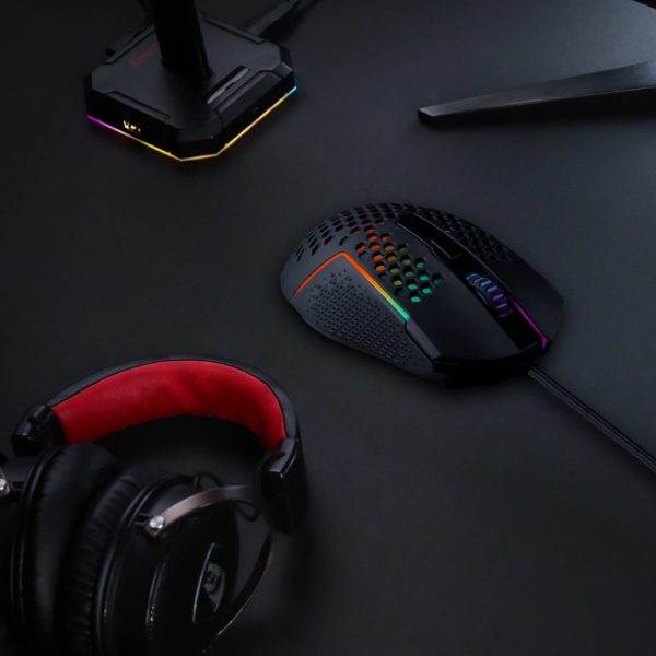 REDRAGON Reaping 6200DPI RGB LightWeight 65g Gaming Mouse - Black - Image 6