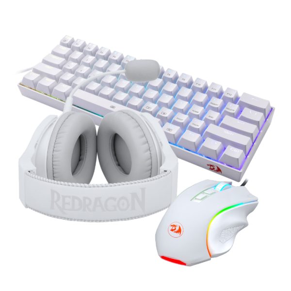 REDRAGON 3IN1 MS,HS,KB WIRED COMBO - WHITE - Image 2
