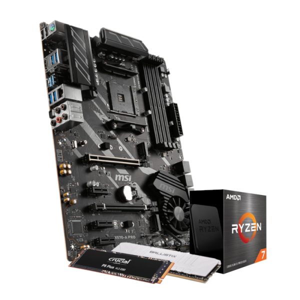 AMD Ryzen 7 5800X Lieutenant Upgrade Kit (MSI X570-A PRO, Crucial Ballistix 16GB RAM, Crucial Gen4 SSD NVME 1TB)