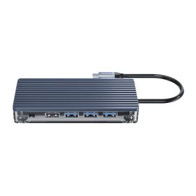 ORICO 11 Port 3 x USB3.0,1 x USB2.0,1 x HDMI,1 x RJ45,1 x TF/SD,1 x Type-C,1 x VGA, 1 x Aux Transparent Hub - Grey