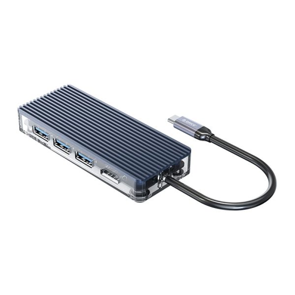 ORICO 6 Port 3 x USB3.0,1 x HDMI,1 x TF,1 x SD Transparent Hub - Grey