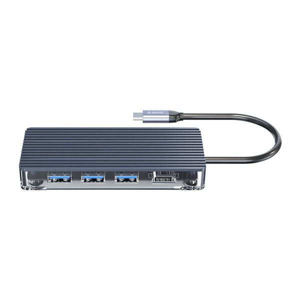 ORICO 6 Port 3 x USB3.0,1 x HDMI,1 x TF,1 x SD Transparent Hub - Grey - Image 4
