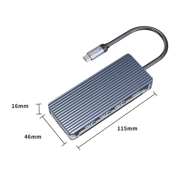 ORICO 6 Port 3 x USB3.0,1 x HDMI,1 x TF,1 x SD Transparent Hub - Grey - Image 5