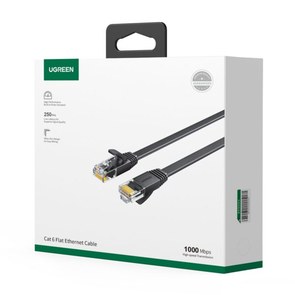UGREEN NW102 Cat6 U/UTP Flat Ethernet Cable 20m - Black - Image 5