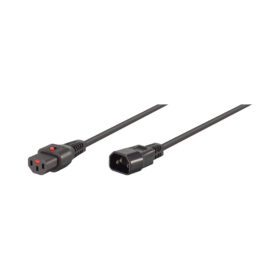 Scolmore 2M C13 F TO C14 M LOCKABLE POWER CABLE BLACK